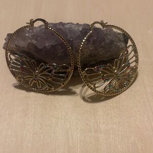 Gold Butterfly Hoop Earrings
